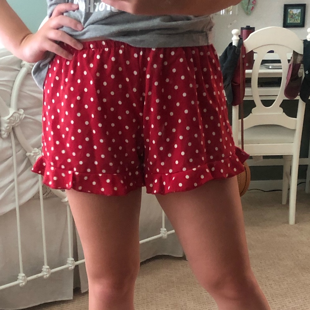 Red and White Polka Dot Shorts
